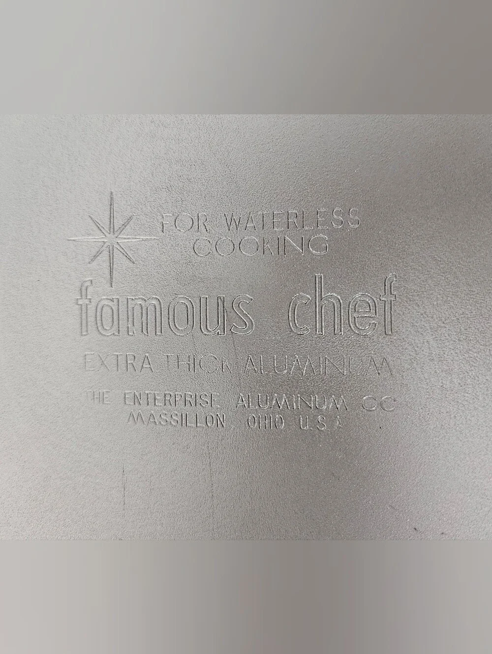 Vtg Famous Chef Enterprise Extra Thick Aluminum 1 qt Waterless Cook Pot Lid NIB
